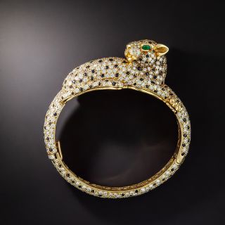 French Sapphire and Diamond Panther Bracelet - 1