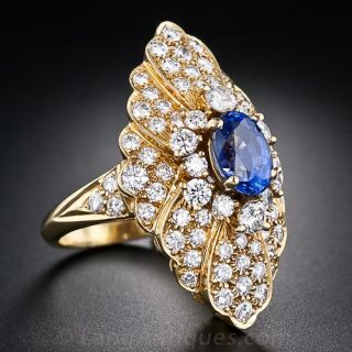 French Sapphire and Diamond Ring