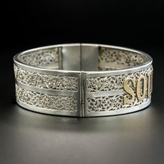 French "Souvenir" Silver Bracelet
