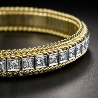 French Two-Tone Diamond Line Bracelet