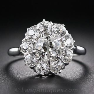 French Vintage  Diamond Cluster Ring
