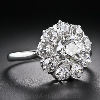 French Vintage  Diamond Cluster Ring
