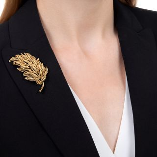French Vintage Tiffany & Co. Leaf Brooch