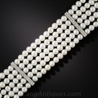 Freshwater Pearl and Diamond Choker
