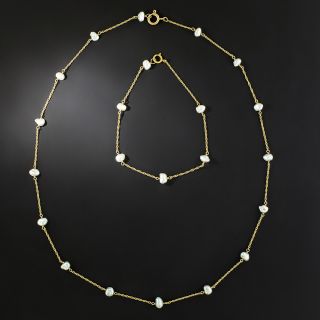 Freshwater Pearl Necklace & Bracelet Set - 2