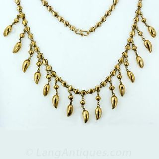 Fringed Gold Necklace Main View