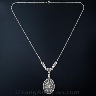 Frosted Crystal and Diamond Necklace