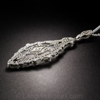 Frosted Rock Quartz and Diamond Necklace 