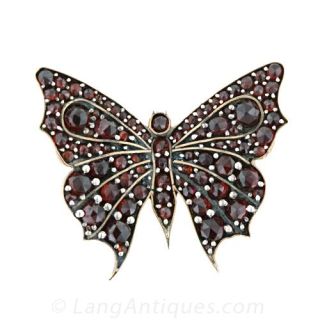 Garnet Butterfly Brooch Main View