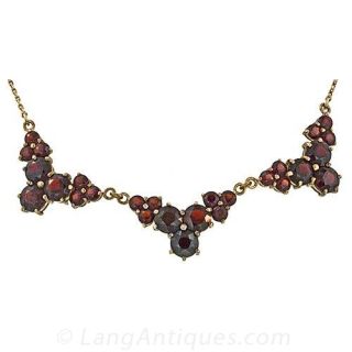 Garnet Cluster Necklace