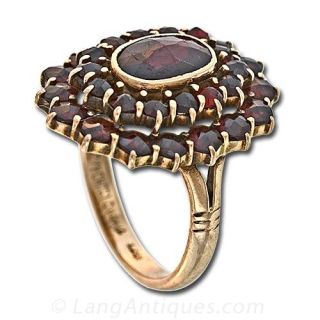 Garnet Cluster Ring