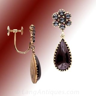 Garnet Drop Earrings