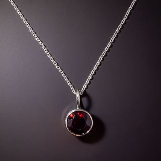 Garnet Solitaire Pendant - 3