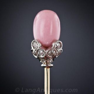Gattle Conch Pearl and Diamond Stick Pin