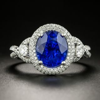 Gem 4.57 Carat Sapphire and Diamond Ring - AGL - 2