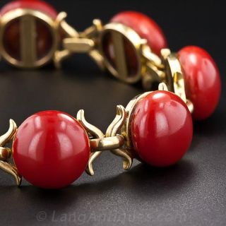 Gem Coral Bracelet and Earrings