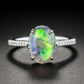 Gem Opal and Diamond Ring