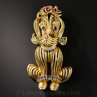 Gem Set Doggy Pin