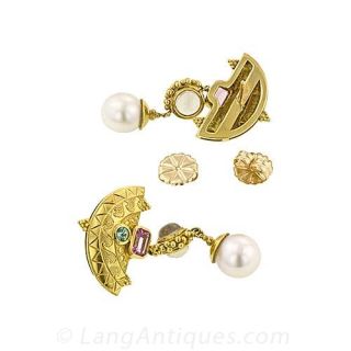 Gem Set Drop Earrings