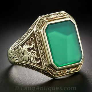 Gent's 14k and Chalcedony Griffin Ring