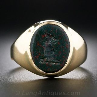 Gent's Bloodstone Intaglio Ring