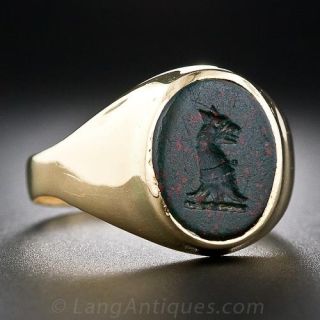 Gent's Bloodstone Intaglio Ring