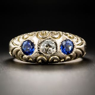 Gent's Diamond and Sapphire Gypsy Ring