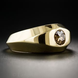 Gent's French .85 Carat Cognac Diamond Ring