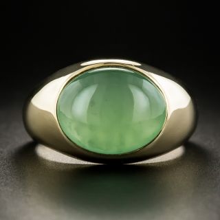 Gent's Mid-Century Burmese Jade Cabochon Ring - 2