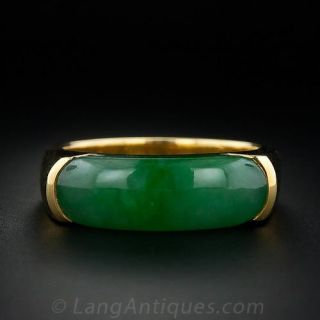 Gent's Natural Burmese Jade Ring