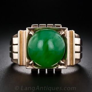 Gent's Retro Jade Ring