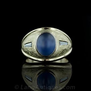 Gent-s-Star-Sapphire-and-Baguette-Diamond-Ring-Main-View
