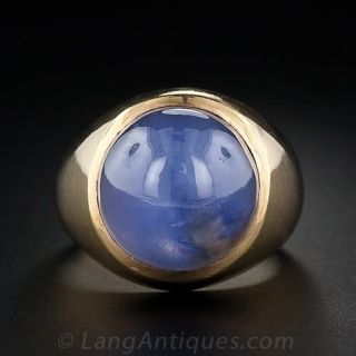 Gents Blue Star Sapphire Ring
