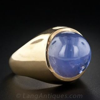Gents Blue Star Sapphire Ring