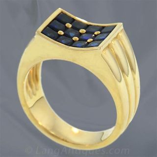 Gents Contemporary Sapphire Ring