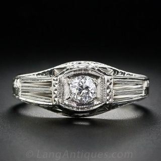Gents Diamond Art Deco Ring