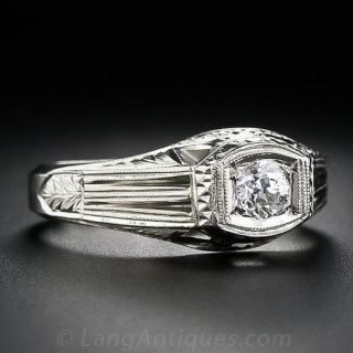 Gents Diamond Art Deco Ring