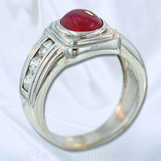 Gents Ruby and Diamond Ring