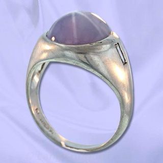 Gents Star Sapphire and Diamond Ring