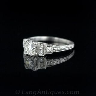Geometric Art Deco Diamond Engagement Ring