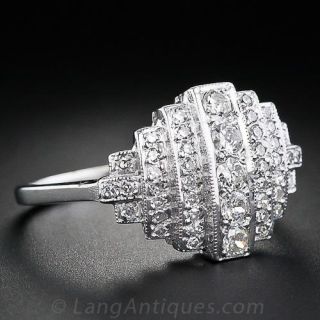 Geometric Art Deco Diamond Ring