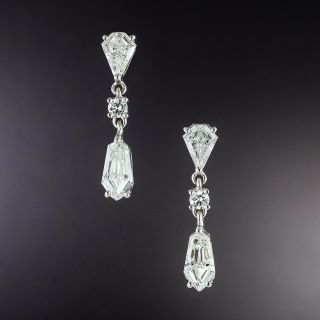 Geometric Diamond Dangle Earrings - 1