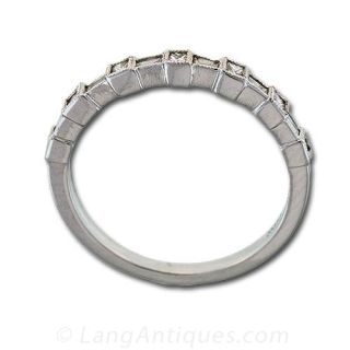 Geometric Diamond Wedding Band