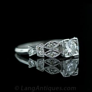 Geometrically Inspired .40 Carat Diamond Engagement Ring