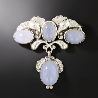 Georg Jensen Blue Chalcedony Brooch - 2