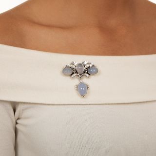 Georg Jensen Blue Chalcedony Brooch