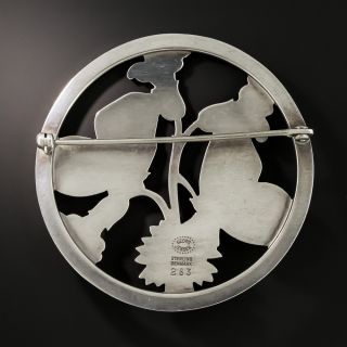 Georg Jensen Butterfly and Floral Brooch 