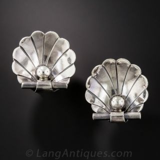 Georg Jensen Scallop Shell Bracelet and Earrings