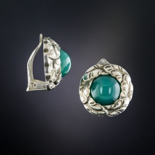 Georg Jensen Sterling Silver Chalcedony Earrings