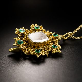 Georgian Emerald Memorial Pendant / Pin